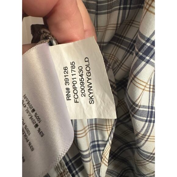 Filson Plaid Short Sleeve Vented Shirt Mens XS Navy Gold Outdoor Travel Fishing - Picture 7 of 7